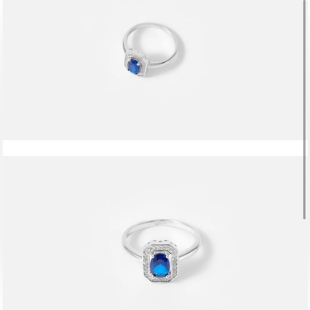 Elegant Silver and Blue Gemstone Ring - Picture 3 of 12